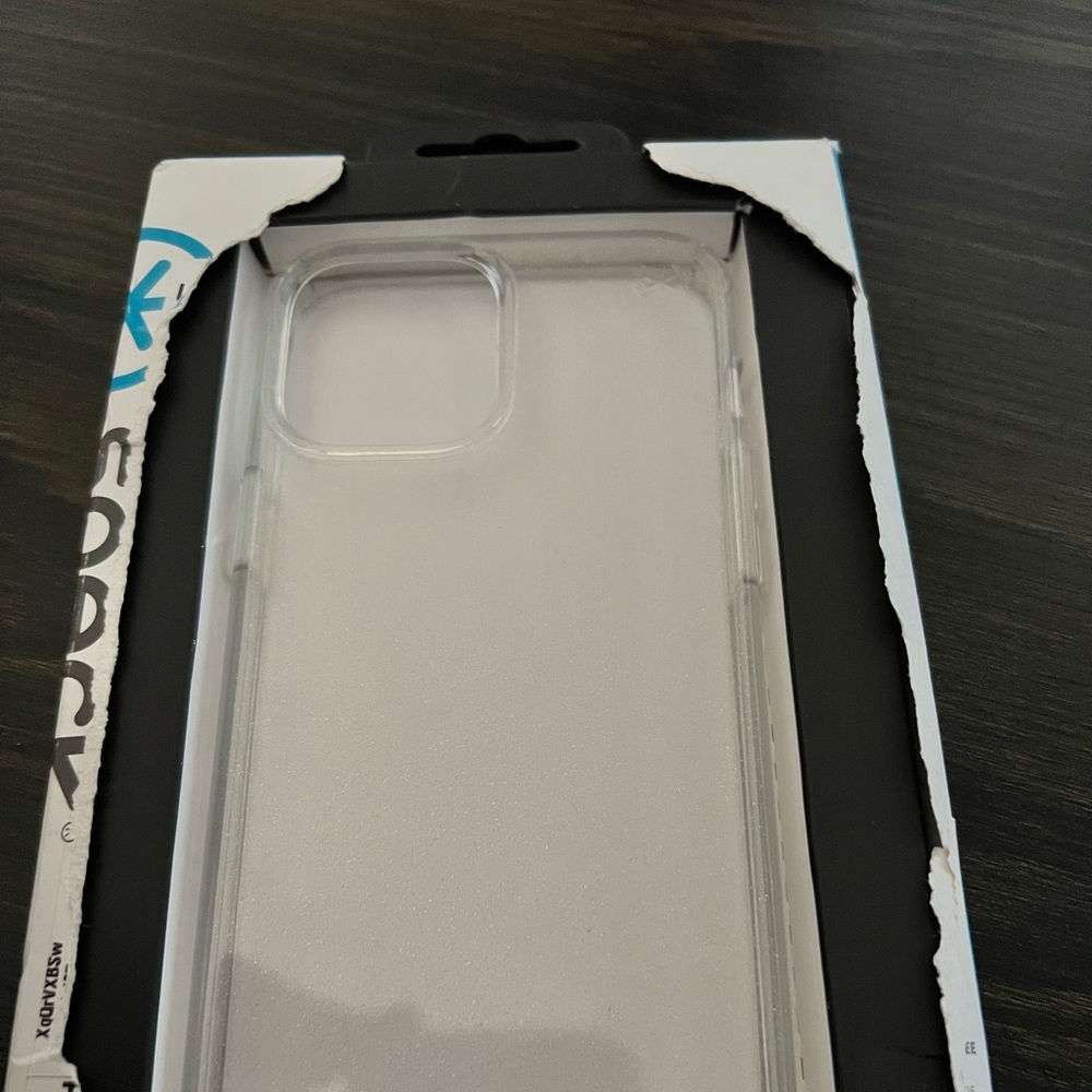 iPhone 12 promax clear spec case with glitter